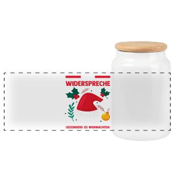 Weihnachtsmann Weihnachtszeit Weihnachts - Panorama Keksdose mit Holzdeckel - Weiß - Vorne