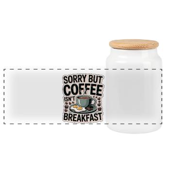 Nutritionist Sorry But Coffee Isn't Health Coach - Panoramic Cookie Jar with Wooden Lid - white - Front