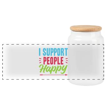Citation d’assistant social : Soutenir les gens pour une vie sociale heureuse - Boîte à biscuits avec couvercle en bois - blanc - Devant
