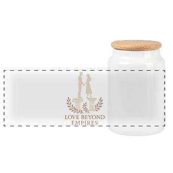 Ancient Love Mythology Romance Vintage - Panoramic Cookie Jar with Wooden Lid - white - Front