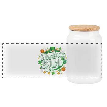 Shamrock Squad: Grünzauber - Panorama Keksdose mit Holzdeckel - Weiß - Vorne
