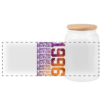 30 Jahre LIMITED EDITION 1996 30. Geburtstag - Panorama Keksdose mit Holzdeckel - Weiß - Vorne