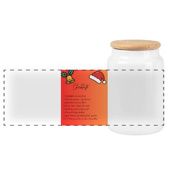 Weihnachts Checkliste Design - Panorama Keksdose mit Holzdeckel - Weiß - Vorne