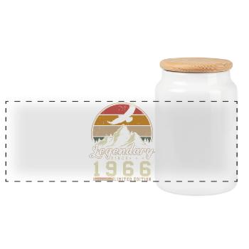 1966 Vintage Jahrgang Geburtstag Retro Geschenk - Panorama Keksdose mit Holzdeckel - Weiß - Vorne