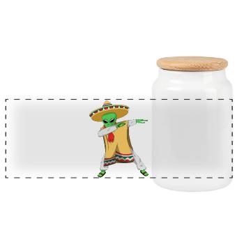 Sombrero extraterrestre Dabbing, Cinco de Mayo, fête drôle - Boîte à biscuits avec couvercle en bois - blanc - Devant