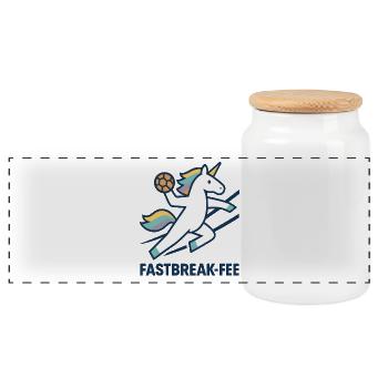 Unicorn Handball Fastbreak Fairy, Counter Magic - Panoramic Cookie Jar with Wooden Lid - white - Front