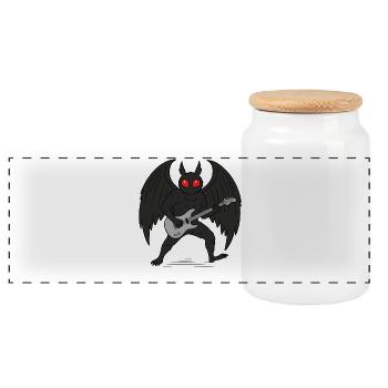 Mothman Rock Guitar Cryptid - Boîte à biscuits avec couvercle en bois - blanc - Devant