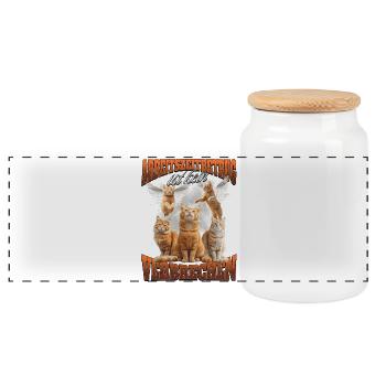 Working time fraud is not a crime Y2K Bootleg - Panoramic Cookie Jar with Wooden Lid - white - Front