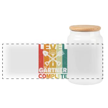 Garden Gardener Gardening Saying Horticulture Plants - Panoramic Cookie Jar with Wooden Lid - white - Front