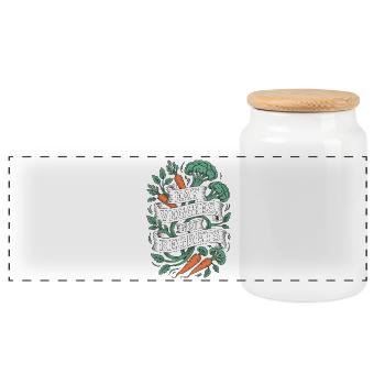 Nutritionist Eat Veggies Not Regrets Dietitian - Panoramic Cookie Jar with Wooden Lid - white - Front
