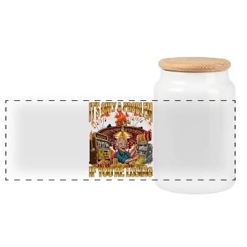 Ce n’est un problème que si vous perdez au jeu - Boîte à biscuits avec couvercle en bois - blanc - Devant