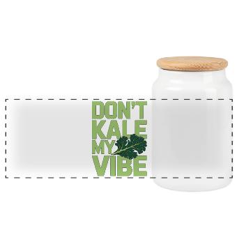 Nutritionist Don't Kale My Vibe Health Coach - Panoramic Cookie Jar with Wooden Lid - white - Front