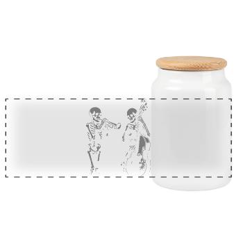 Free Jazz Skeletons Band - Boîte à biscuits avec couvercle en bois - blanc - Devant