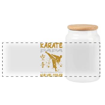 Papa de karaté comme un papa normal, mais bien plus cool - Boîte à biscuits avec couvercle en bois - blanc - Devant