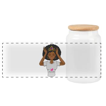 Black Afro Queen Ich liebe meine Haare Natürliches Melanin-Gi - Panorama Keksdose mit Holzdeckel - Weiß - Vorne