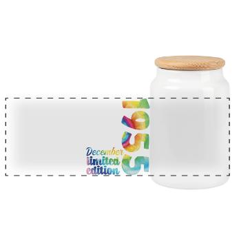 Geburtstag Dezember 1955 Geschenk Tie And Dye Tee - Panorama Keksdose mit Holzdeckel - Weiß - Vorne