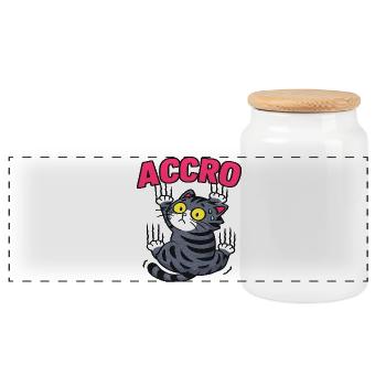 Katzen-HUMOR-Design Cartoon-Süßes Geschenk - Panorama Keksdose mit Holzdeckel - Weiß - Vorne