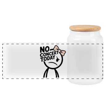 No Concert Today Sad Concert Fan - Panoramic Cookie Jar with Wooden Lid - white - Front