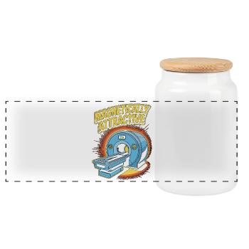 MRI Tech Magnetically Attractive Radiographer - Panoramic Cookie Jar with Wooden Lid - white - Front