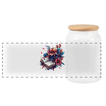 Blossom Harvest Book Magic - Panoramic Cookie Jar with Wooden Lid - white - Front