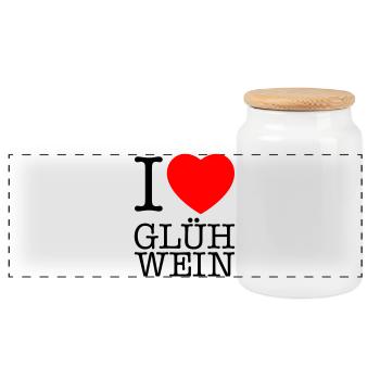 i love glühwein  - Panorama Keksdose mit Holzdeckel - Weiß - Vorne