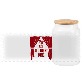 Spectacle de théâtre musical toute la nuit - Boîte à biscuits avec couvercle en bois - blanc - Devant