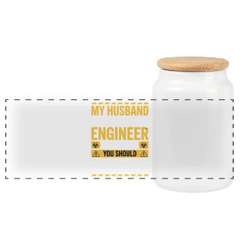 Funny scientific humor about a chemical engineer - Panoramic Cookie Jar with Wooden Lid - white - Front
