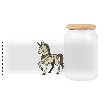 Licorne guerrière tribale avec tresses et marques - Boîte à biscuits avec couvercle en bois - blanc - Devant