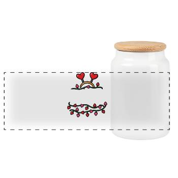 Romantic Must-Read: Funny Valentine's Day Ro - Panoramic Cookie Jar with Wooden Lid - white - Front