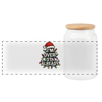 J’en ai déjà marre ! Subtil baliverne de Noël - Boîte à biscuits avec couvercle en bois - blanc - Devant