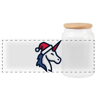 Clin d’œil de Chapeau de Noël licorne cool - Boîte à biscuits avec couvercle en bois - blanc - Devant