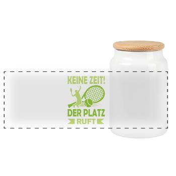 Joueur de tennis offre des tenues de paroles de tennis - Boîte à biscuits avec couvercle en bois - blanc - Devant