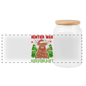 Weihnachtsmann Weihnachtsbaum Weihnachten - Panorama Keksdose mit Holzdeckel - Weiß - Vorne
