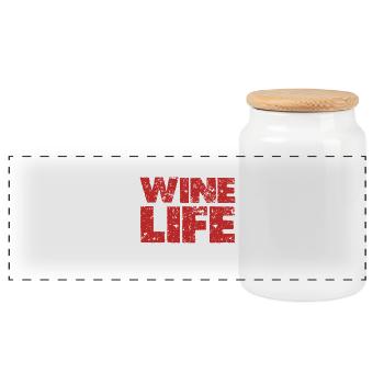 Sans vin, la vie serait une erreur - Boîte à biscuits avec couvercle en bois - blanc - Devant