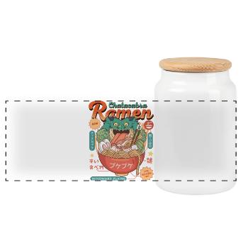 Jäger-Ramen - Panorama Keksdose mit Holzdeckel - Weiß - Vorne
