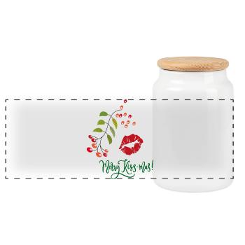 Joyeux Noël de Beser - Boîte à biscuits avec couvercle en bois - blanc - Devant