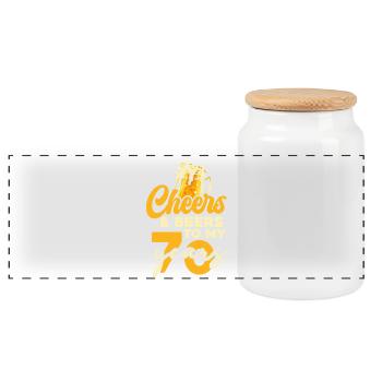 70 ans de Cheers & Beers - Boîte à biscuits avec couvercle en bois - blanc - Devant