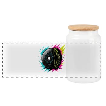 Neon brake power, racing tuning shirt - Panoramic Cookie Jar with Wooden Lid - white - Front