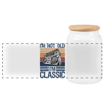 Je ne suis pas vieux, je suis classique - Cassette Audio FM Radio - Boîte à biscuits avec couvercle en bois - blanc - Devant