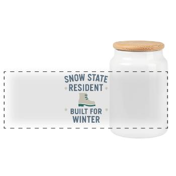Kaltes Staatsleben Geschenk Eiskalte - Panoramic Cookie Jar with Wooden Lid - white - Front
