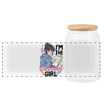 I'm The Birthday Girl - Panorama Keksdose mit Holzdeckel - Weiß - Vorne
