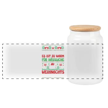 Santa Claus Christmas Time Christmas - Panoramic Cookie Jar with Wooden Lid - white - Front
