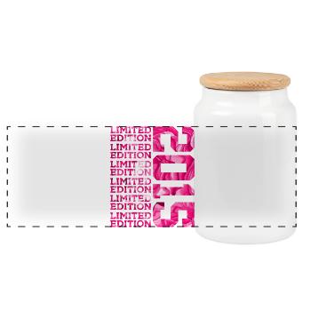 LIMITED EDITION 2015 11 JAHRE PINK 11. GEBURTSTAG - Panorama Keksdose mit Holzdeckel - Weiß - Vorne