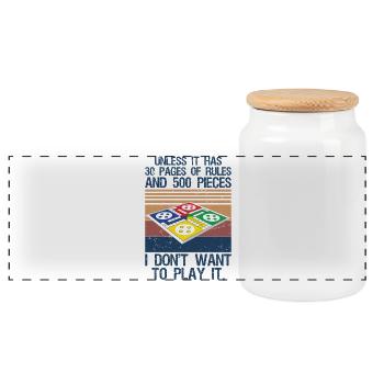 Board Game Joke Funny Board Game - Panoramic Cookie Jar with Wooden Lid - white - Front