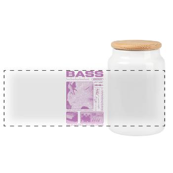 Bass Guitar Lover Bass Player Streetwear - Panoramic Cookie Jar with Wooden Lid - white - Front