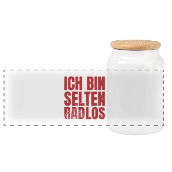 Dicton vélo - Boîte à biscuits avec couvercle en bois - blanc - Devant