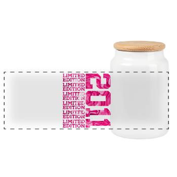LIMITED EDITION 2011 15 JAHRE PINK 15. GEBURTSTAG - Panorama Keksdose mit Holzdeckel - Weiß - Vorne