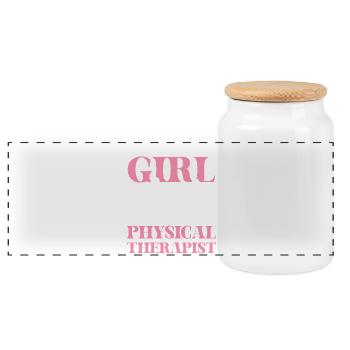Juste une fille qui adore la kinésithérapie - Boîte à biscuits avec couvercle en bois - blanc - Devant