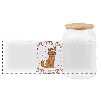 Le renne a été vendu - Boîte à biscuits avec couvercle en bois - blanc - Devant