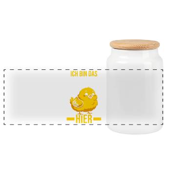 Éleveur de poulets Éleveur de ferme poussins - Boîte à biscuits avec couvercle en bois - blanc - Devant